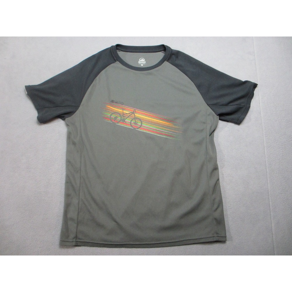 Zoic Shirt Mens Large Gray Black Cycle Graphic Mountain Bike Trail Running